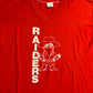 70/80’s Gulf Coast Sportswear VNeck Half Sleeve Raiders Tshirt - Small - 19” x 27”