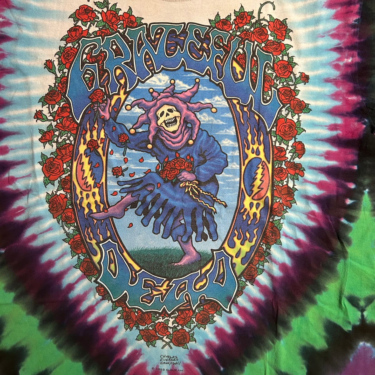 Liquid Blue Grateful Dead Tie Dye Tshirt - Large - 22” x 28.5”