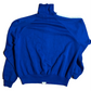 70/80’s Blue White Full Zip Polyester Jacket Sweatshirt - Boxy Cropped Large - 22” x 22.5”