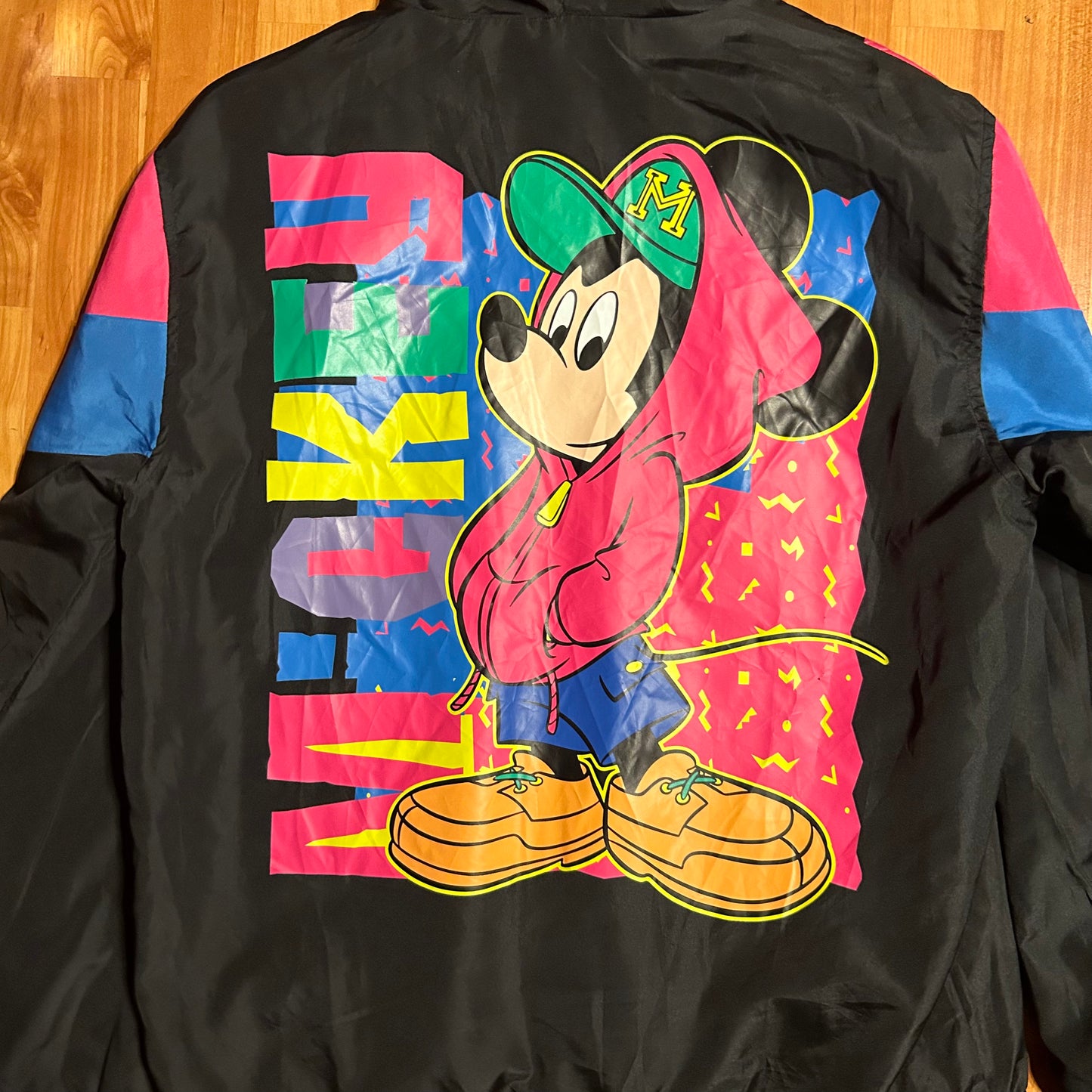 Disney Mickey Mouse Windbreaker Jacket Anorak Rain Wind Coat - Large - 23” x 28”