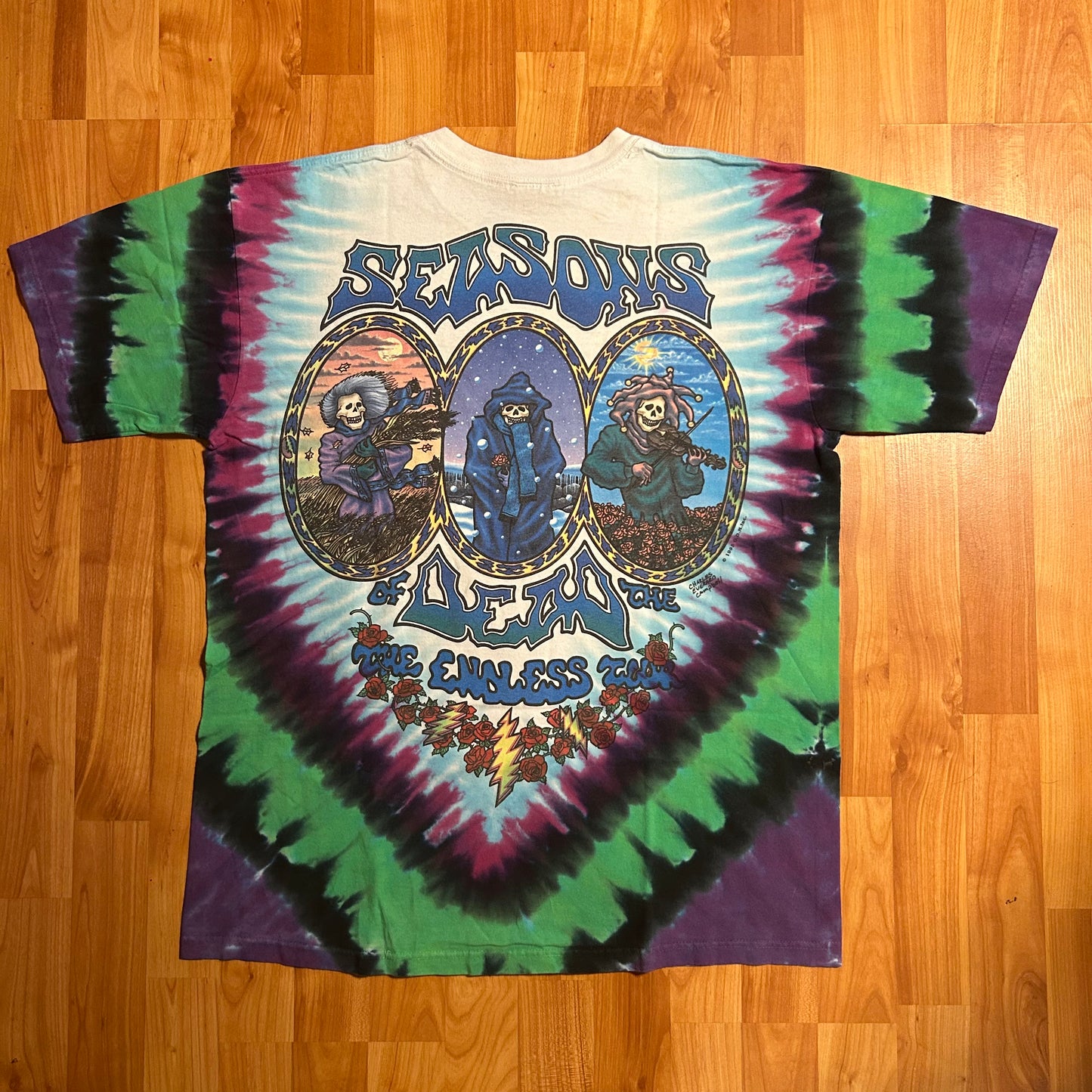 Liquid Blue Grateful Dead Tie Dye Tshirt - Large - 22” x 28.5”