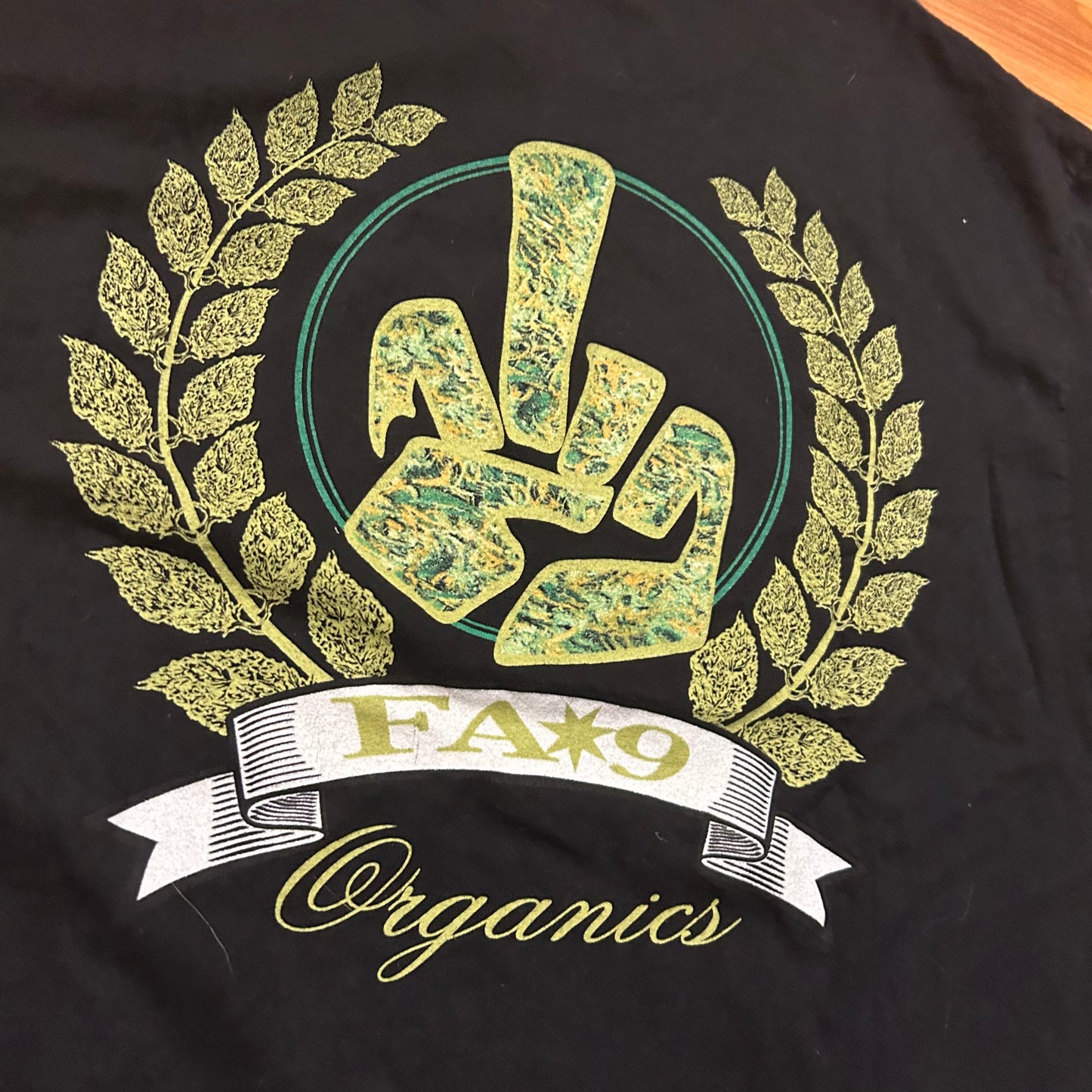 Hanes Heavyweight FA Nine 9 Organics Weed Tshirt - Medium - 21” x 29”