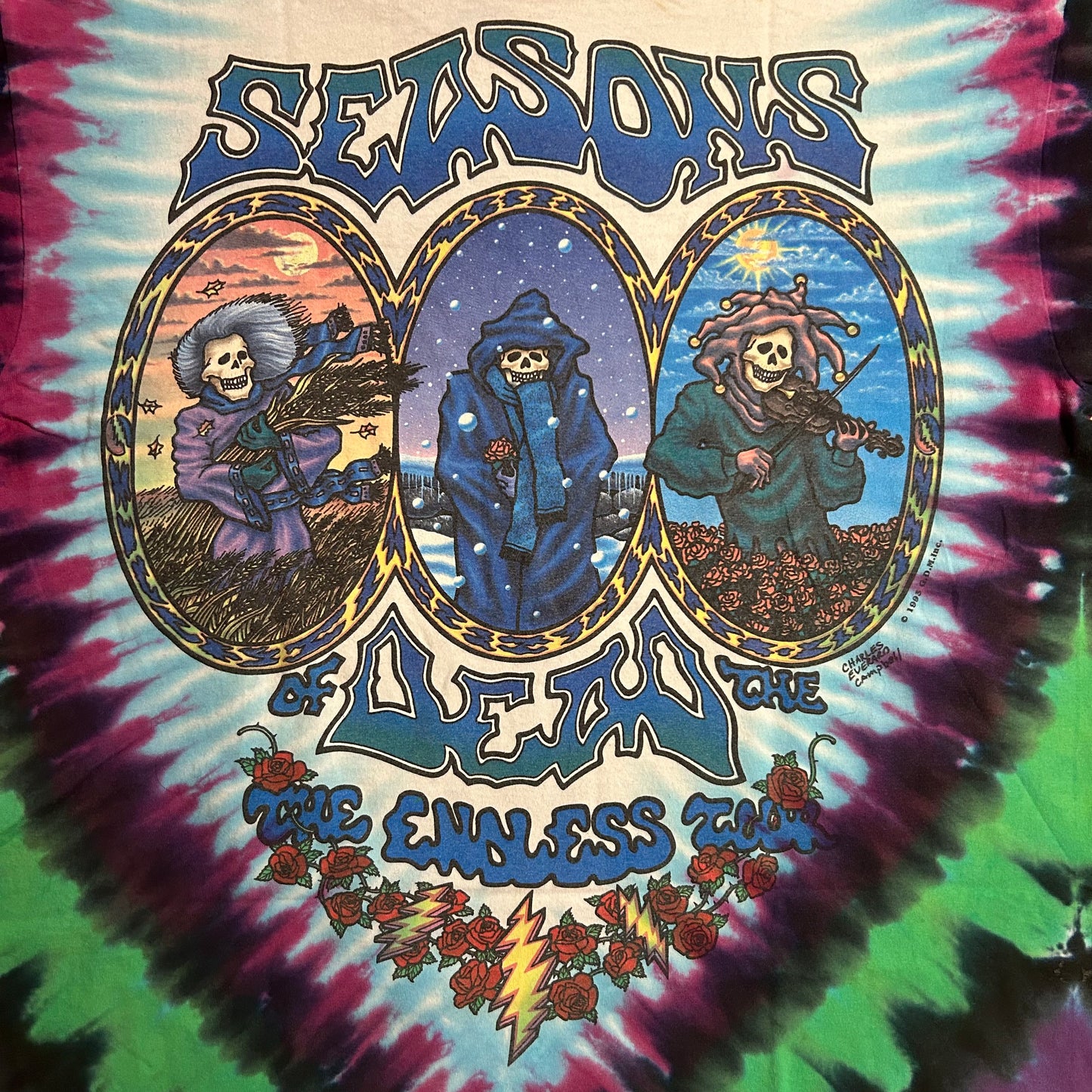 Liquid Blue Grateful Dead Tie Dye Tshirt - Large - 22” x 28.5”