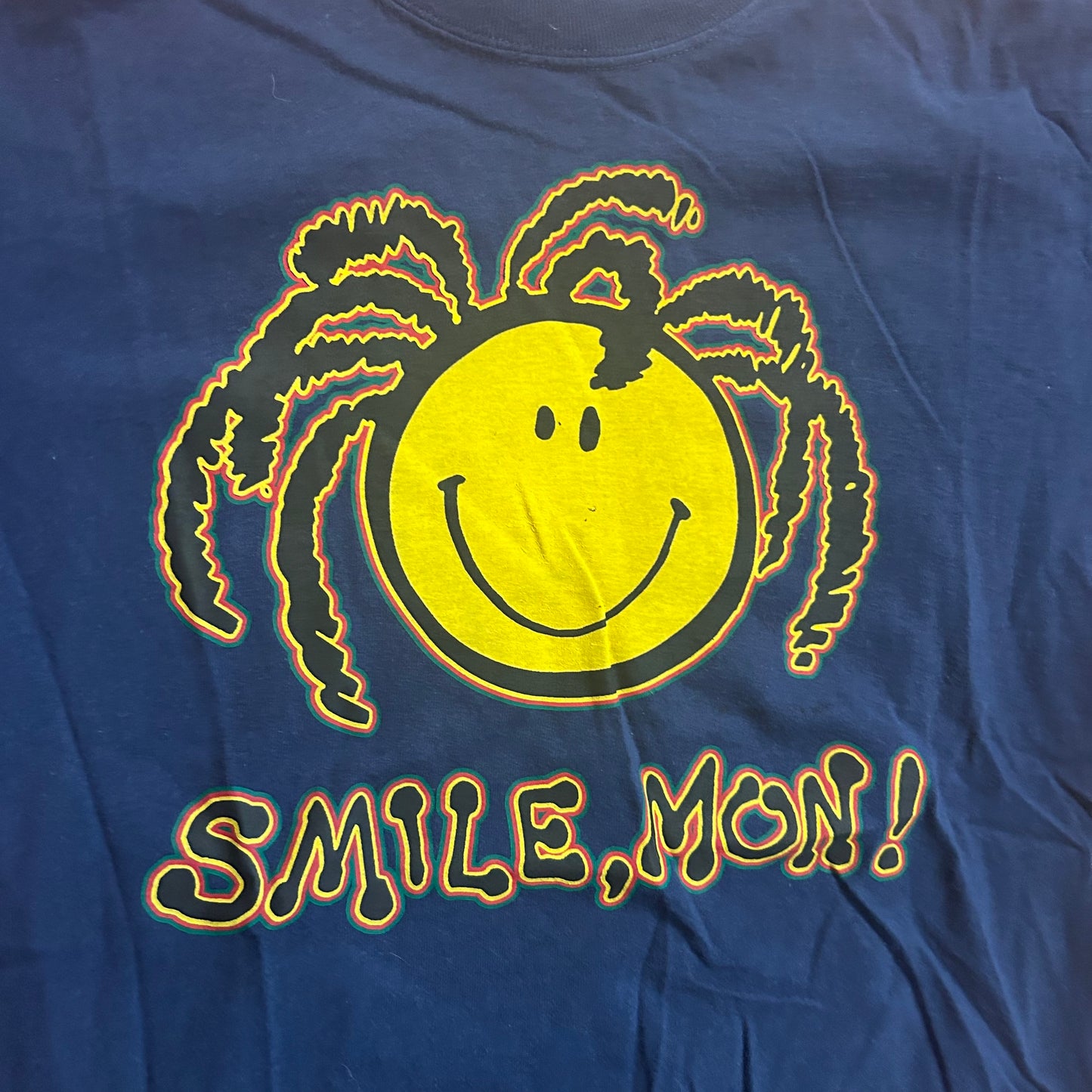 Hanes Heavyweight Jamaican Smile, Mon! Tshirt - Small - 18” x 27”