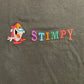 90’s Stimpy Ren and Stimpy Green Faded Embroidered TV Cartoon Tshirt - Large - 23” x 29”