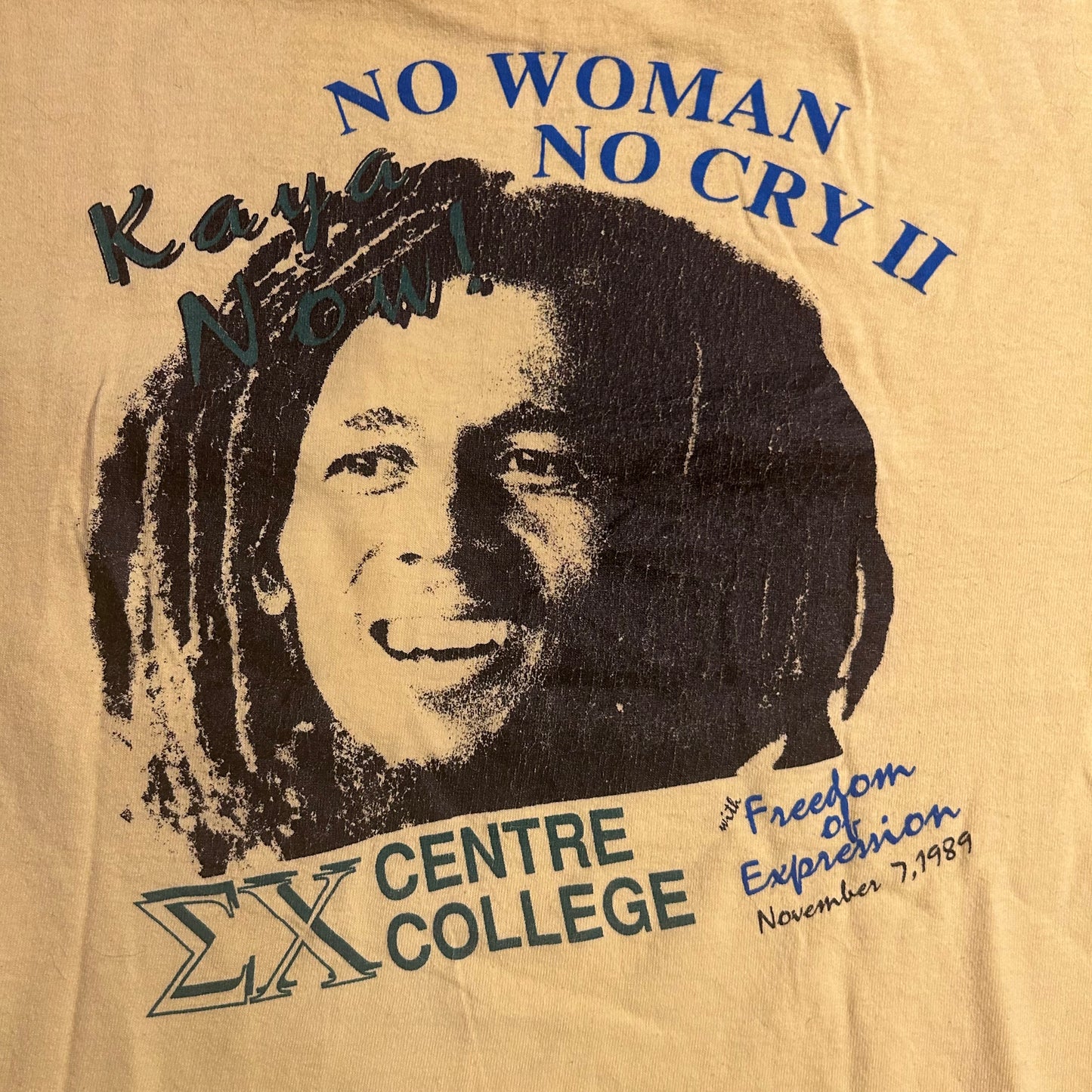 90’s FOTL 1989 Jamaica Bob Marley No Woman No Cry 2 Freedom of Expression Tshirt - Small - 19.5” x 27”