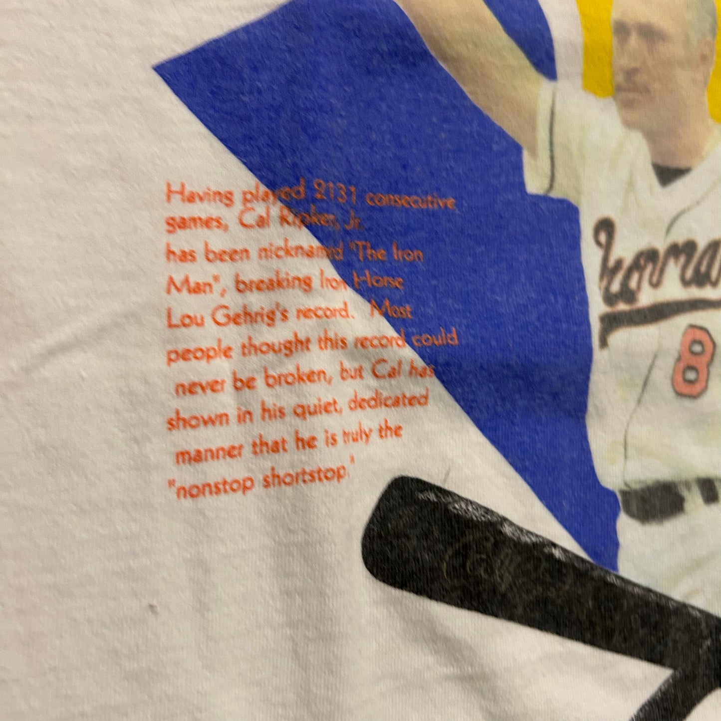 Global Basics Cal Ripken 2131 Baseball Opposite Attractions Tshirt - Medium - 21” x 30”