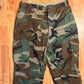 80’s Woodland Camo Hot Weather Cargo Trousers Camouflage Combat Cotton Pants - Adjustable Medium Long - 31-35” x 33”