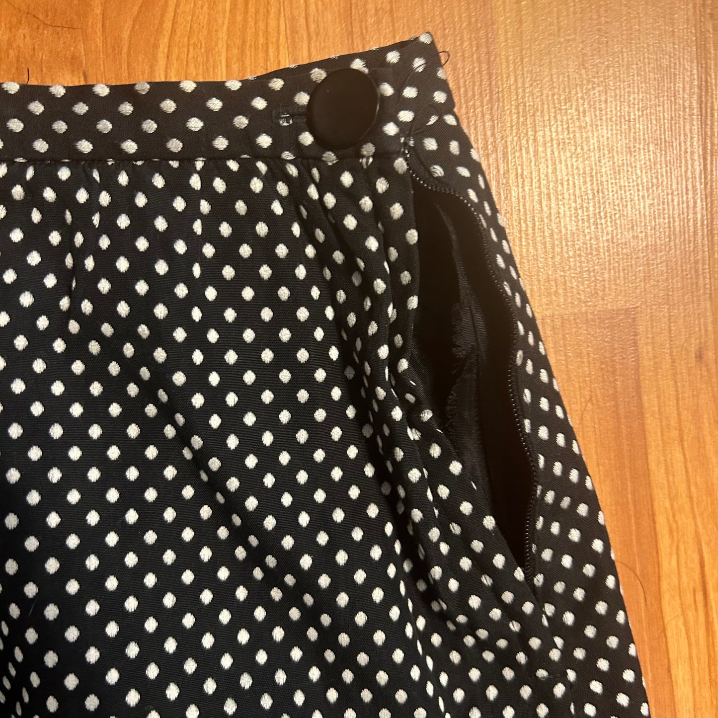 Polka Dot Black White Skirt - Women’s 16 - 30” x 29”