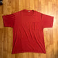 80/90’s Red Blank Pocket Tshirt - Medium - 21” x 29”