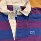 90’s Lands End Rugby Polo Fraternity Quarter Button Up Collared Cotton Shirt - Small - 19” x 25.5”