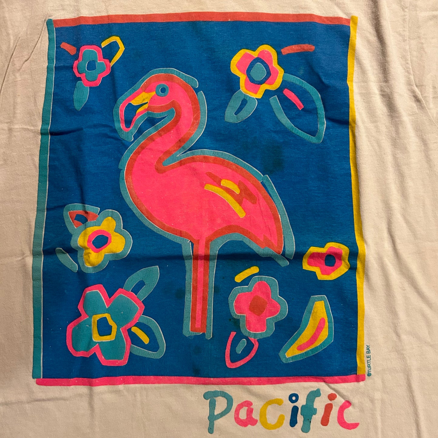 80’s Screen Stars Pacific Flamingo Tshirt - XLarge - 24” x 32”