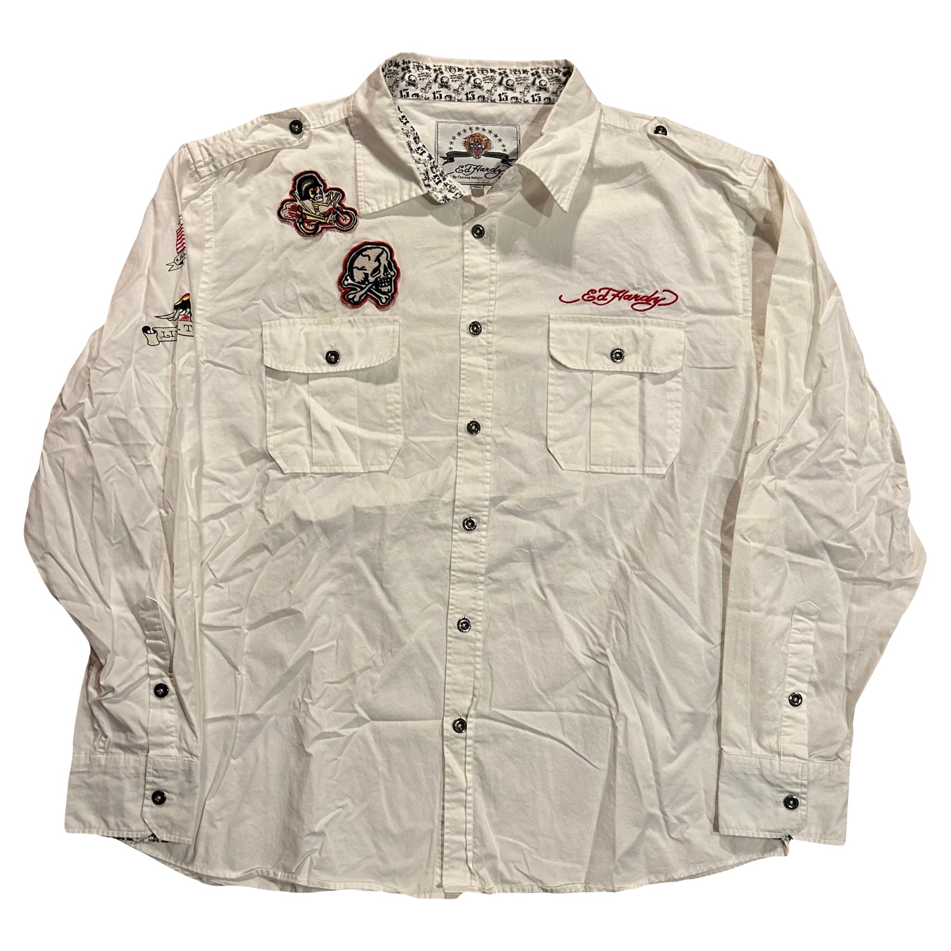 Ed Hardy Los Angeles Don Designs Live to Ride America Button Up Shirt Phart Clothes Ed Hardy Los Angeles Don Designs Live to Ride America Button Up Shirt Phart Clothes