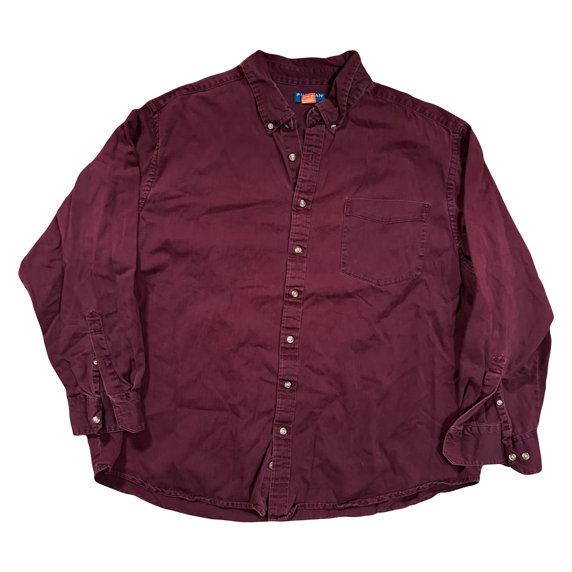 puritan dress shirts shirt men's, size Xlt 17-17. 1/2. 36/37 black Casual shirts An antique garment dye washes soft Puritan Cotton Button Up Maroon