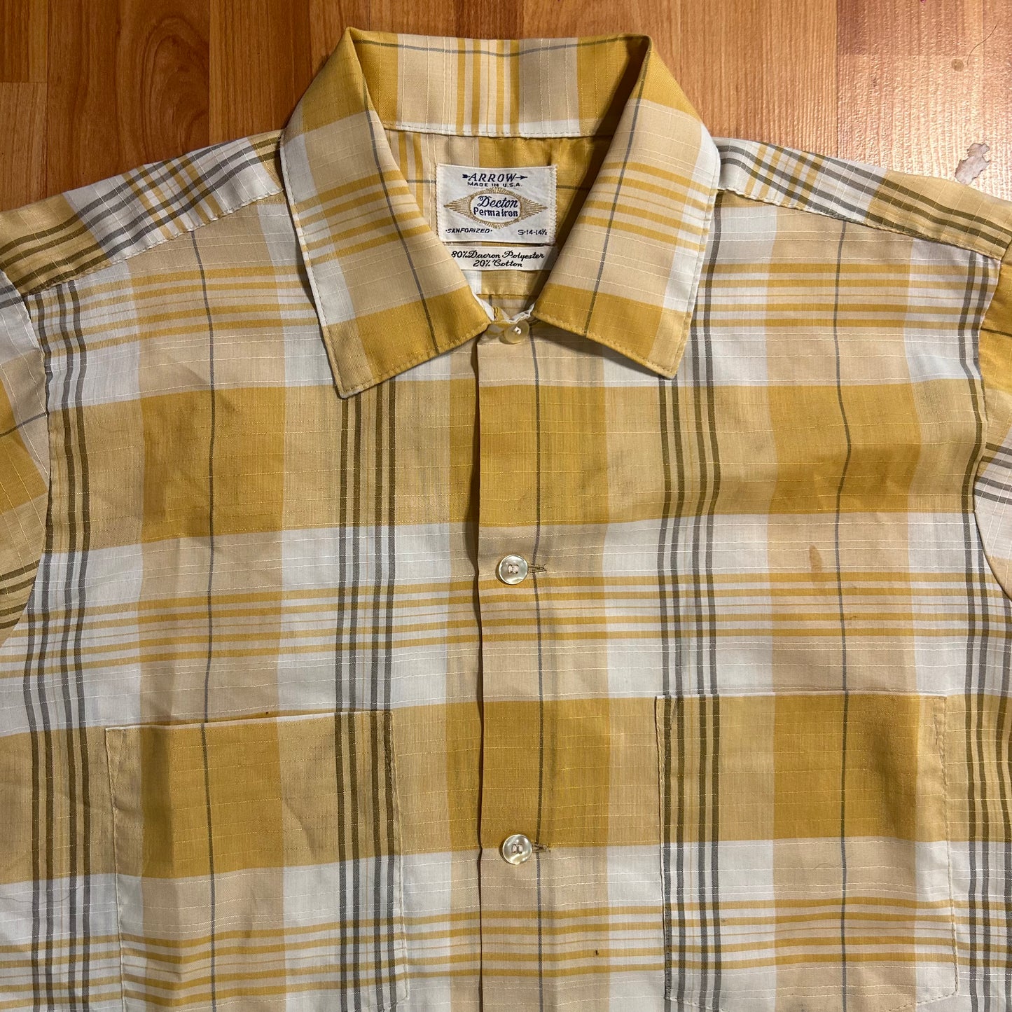 80/90’s Arrow Decton Short Sleeve Button Up Shirt - Medium - 21” x 27.5”