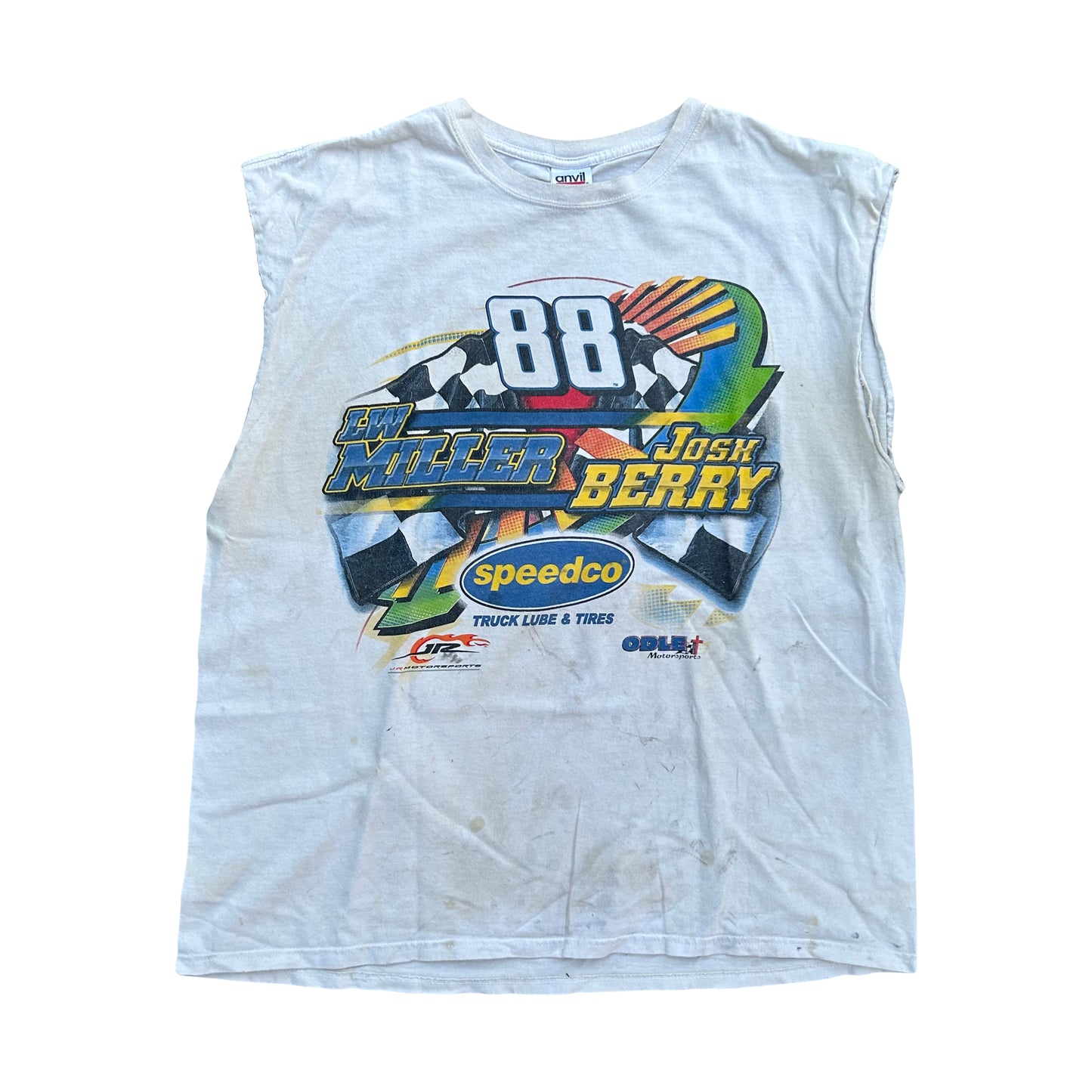 Anvil NASCAR Josh Berry #88 Cutoff Sleeveless Tshirt - Large - 23” x 28.5”