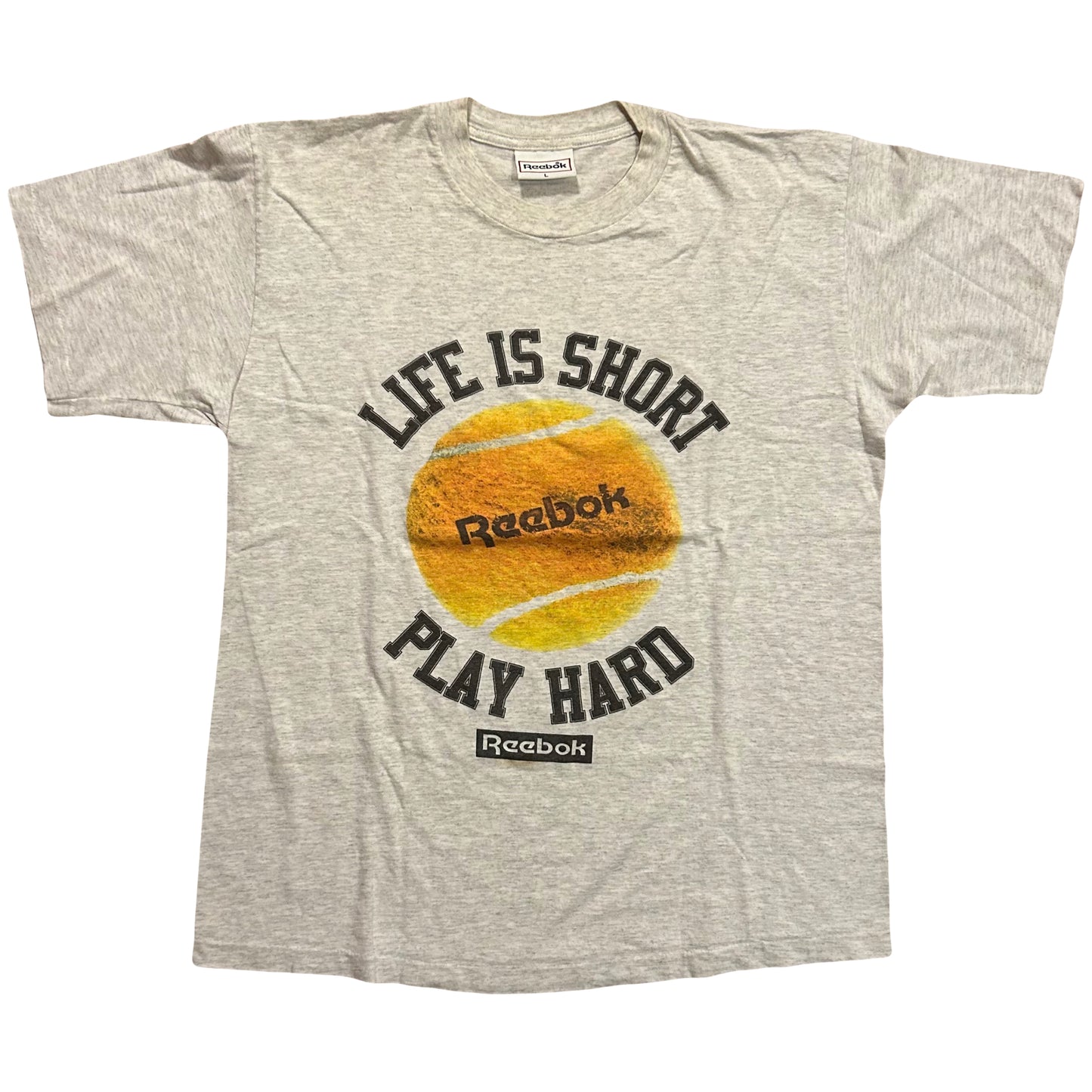 90’s Reebok Life is Short Play Hard Tshirt - Large - 22” x 29”