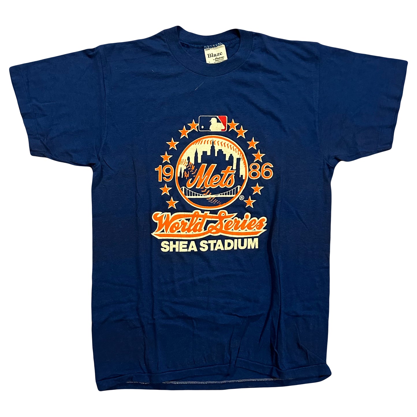 80’s Blaze Stedman New York Mets 1986 World Series Shea Stadium Tshirt - Small - 18” x 26”