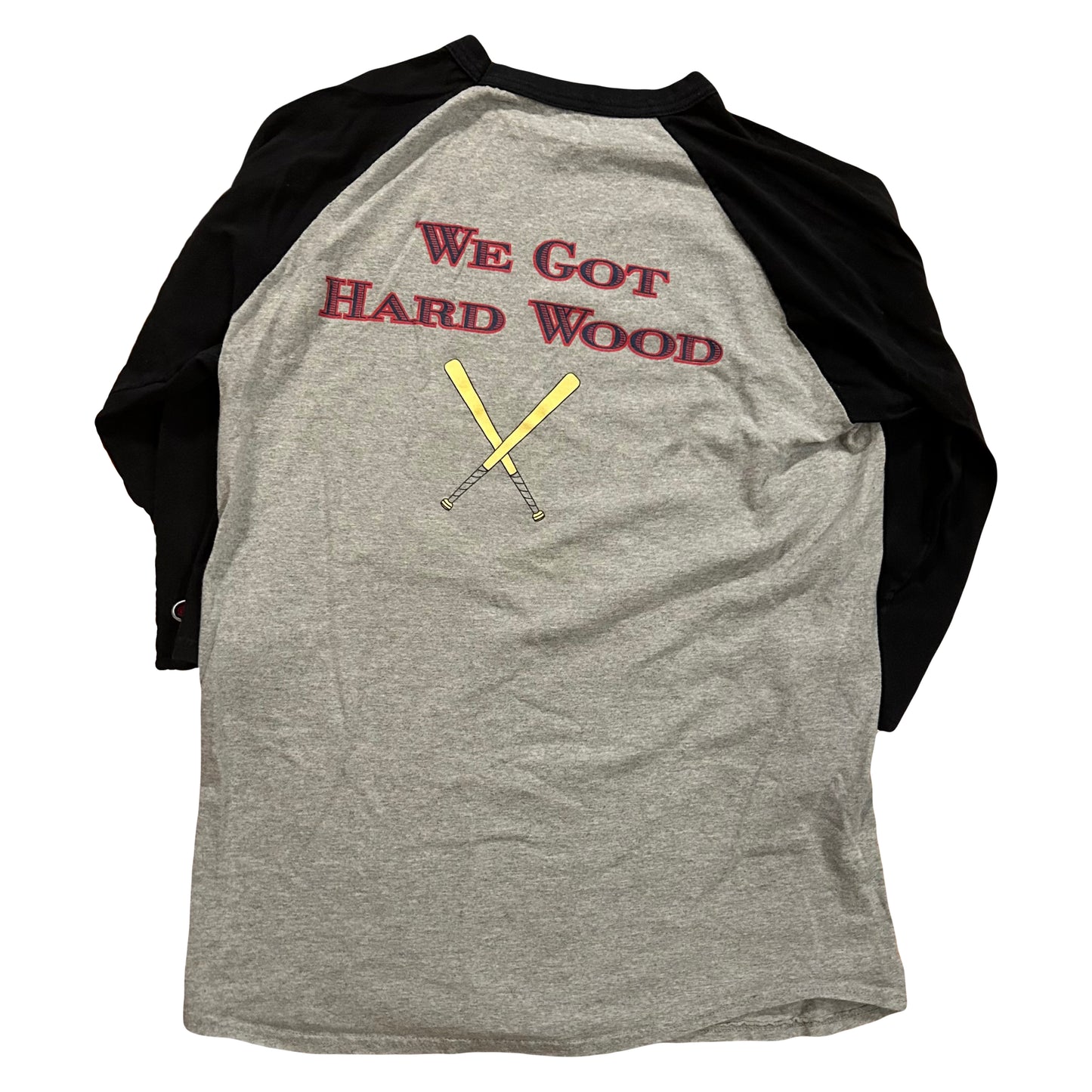 Champion Doubles and Dingers We Have Hard Wood Raglan Shirt - Medium - 21” x 28”