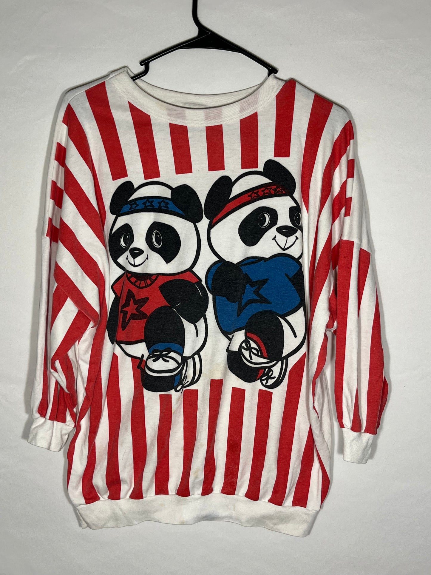 80's Variety USA Panda Half Sleeve Shirt - XLarge - 24” x 26”