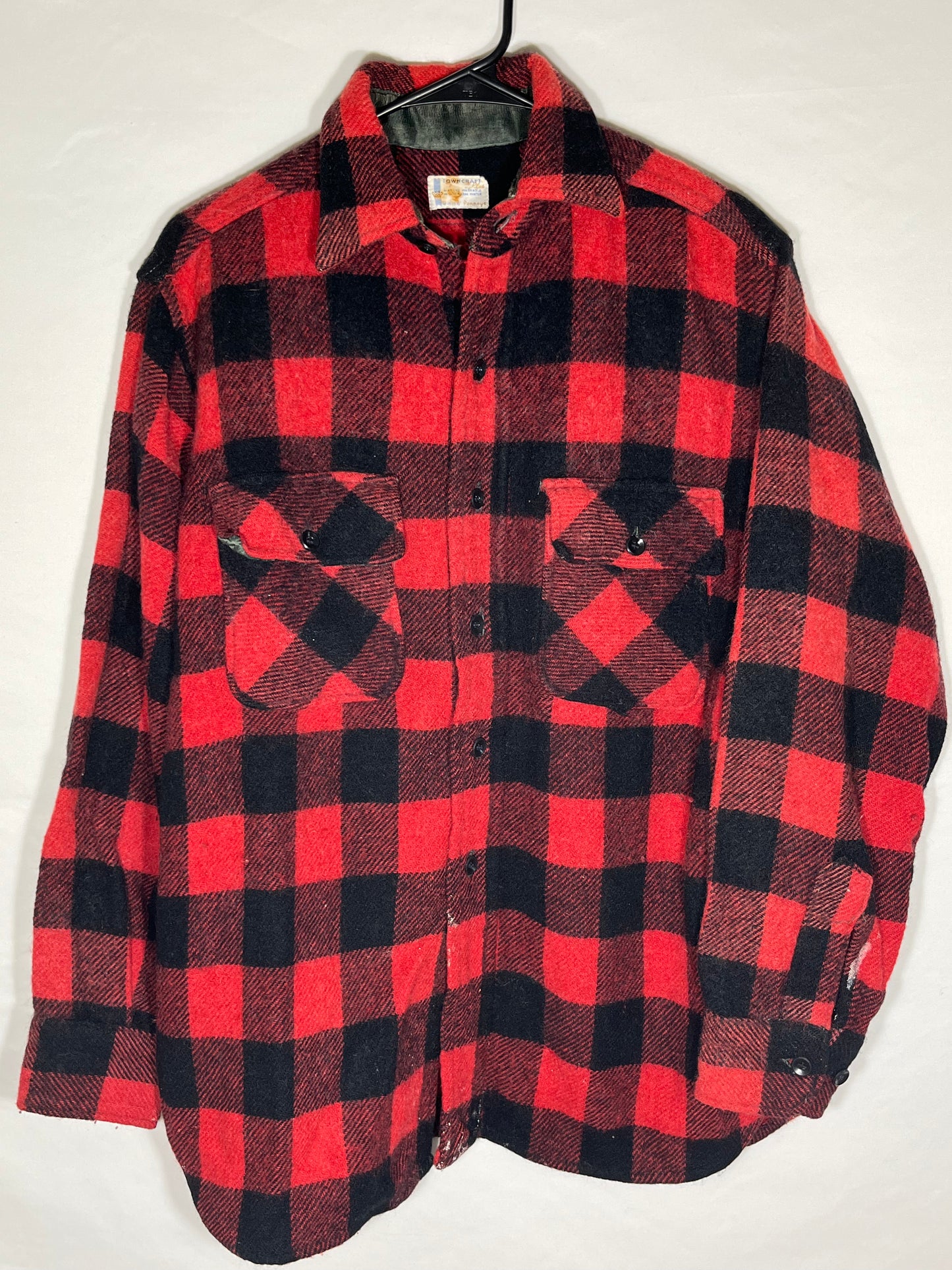 70's Penney Flannel Button Up Shirt - Large - 22” x 29”