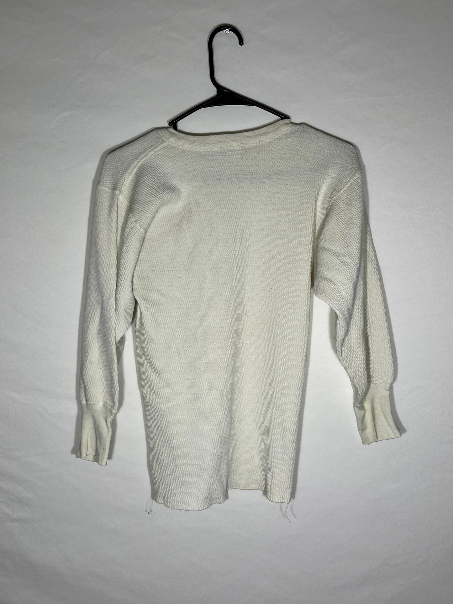 80's Maverick Thermal Longsleeve Shirt - Tagged Large Stretchy - 15” x 24”