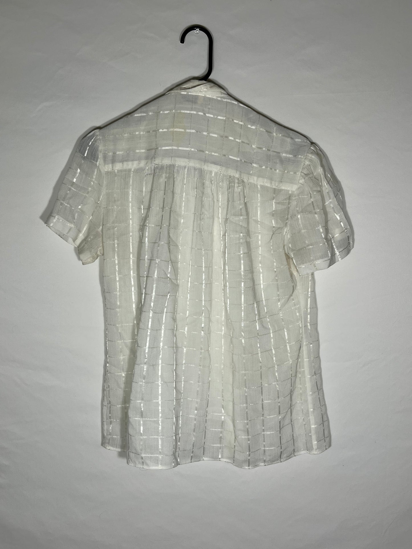 Stuart Lang Sheer Short Sleeve Button Up - Medium - 21” x 24”