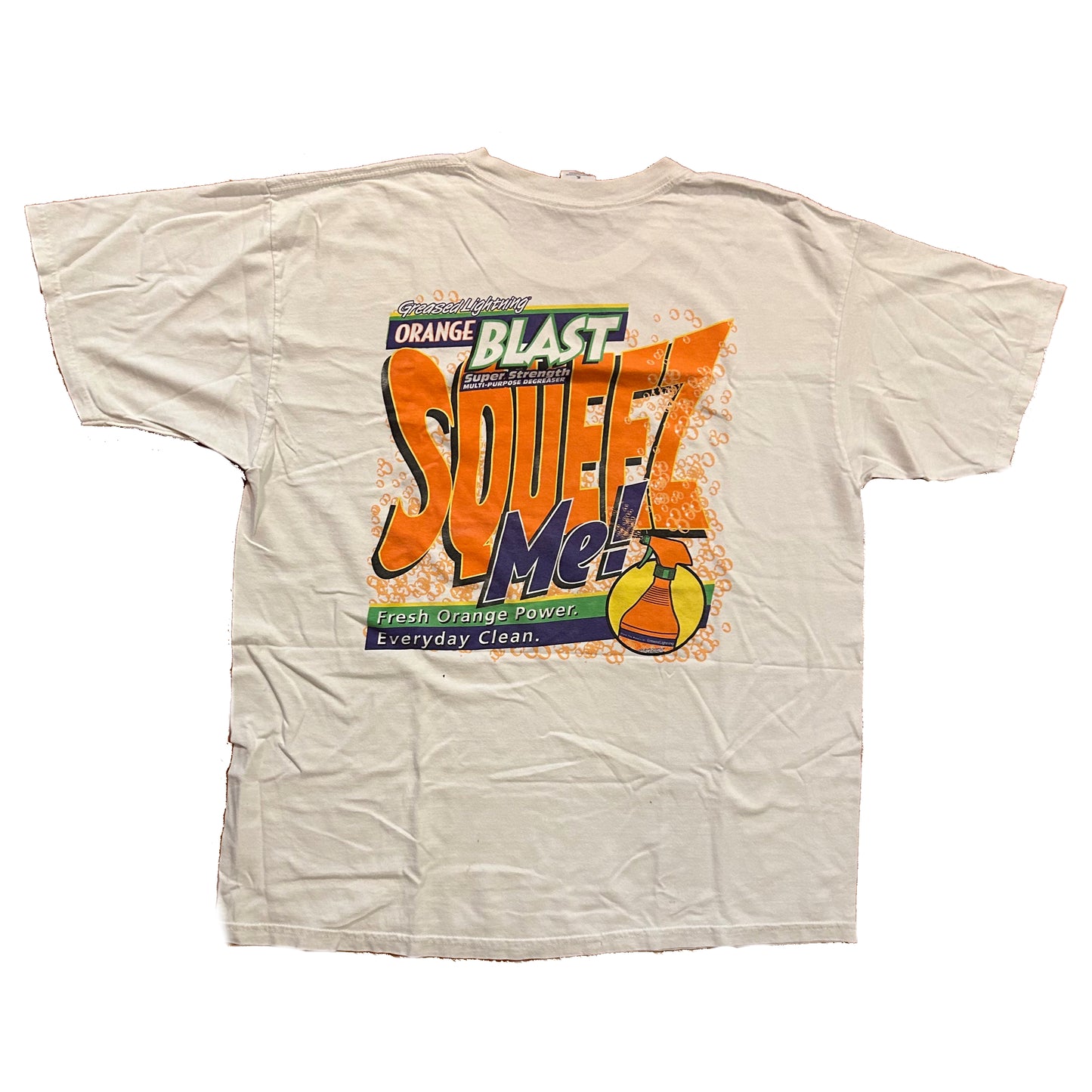 Gildan Greased Lightning Orange Blast Squeez Me Tshirt - Large - 23” x 28”