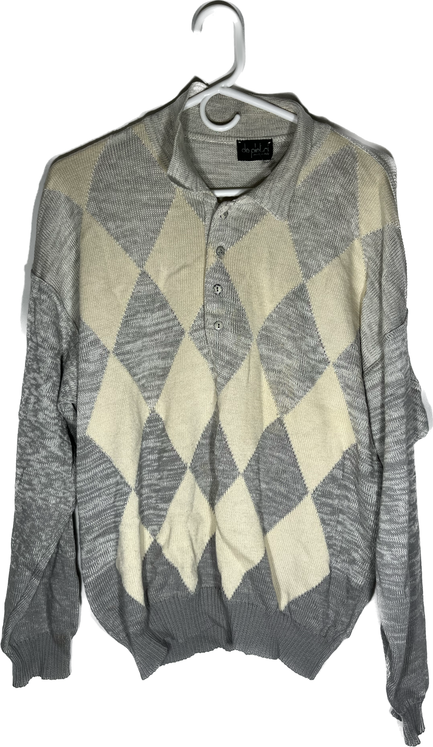 80/90's Sweater Collared Button Up - Medium - 20.5” x 23.5”