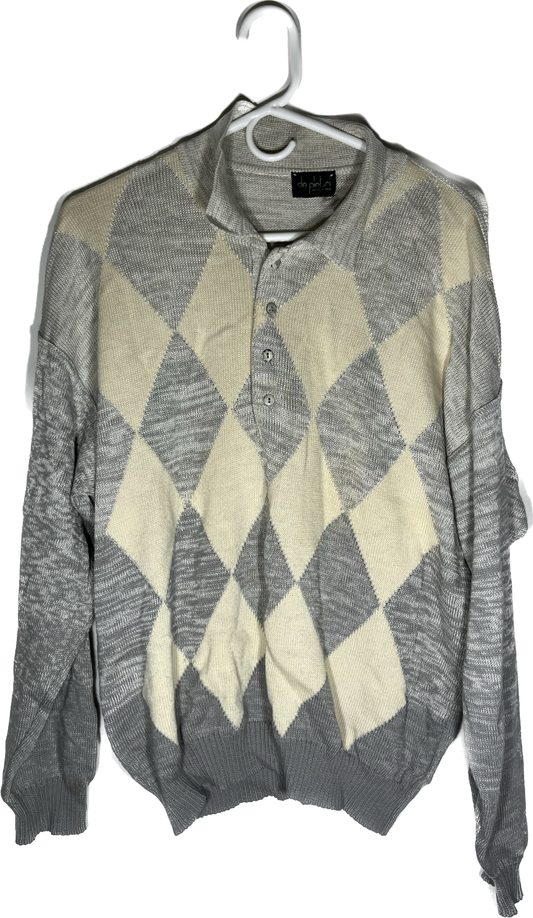 80/90's Sweater Collared Button Up - Medium - 20.5” x 23.5”