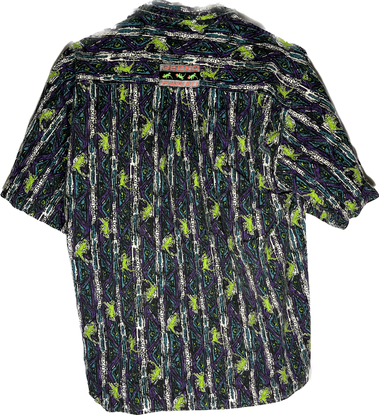 Gecko Short Sleeve Button Up Shirt - Medium - 20” x 27”