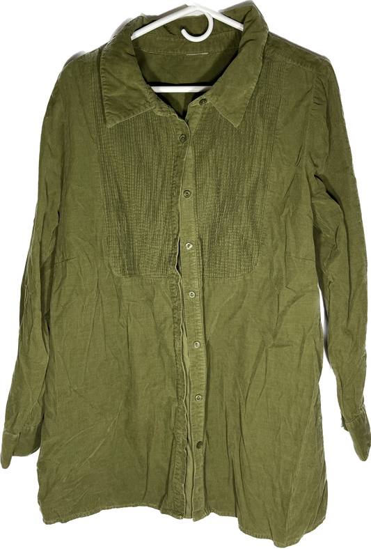 Corduroy Longsleeve Button Up Shirt - Small - 18” x 29”