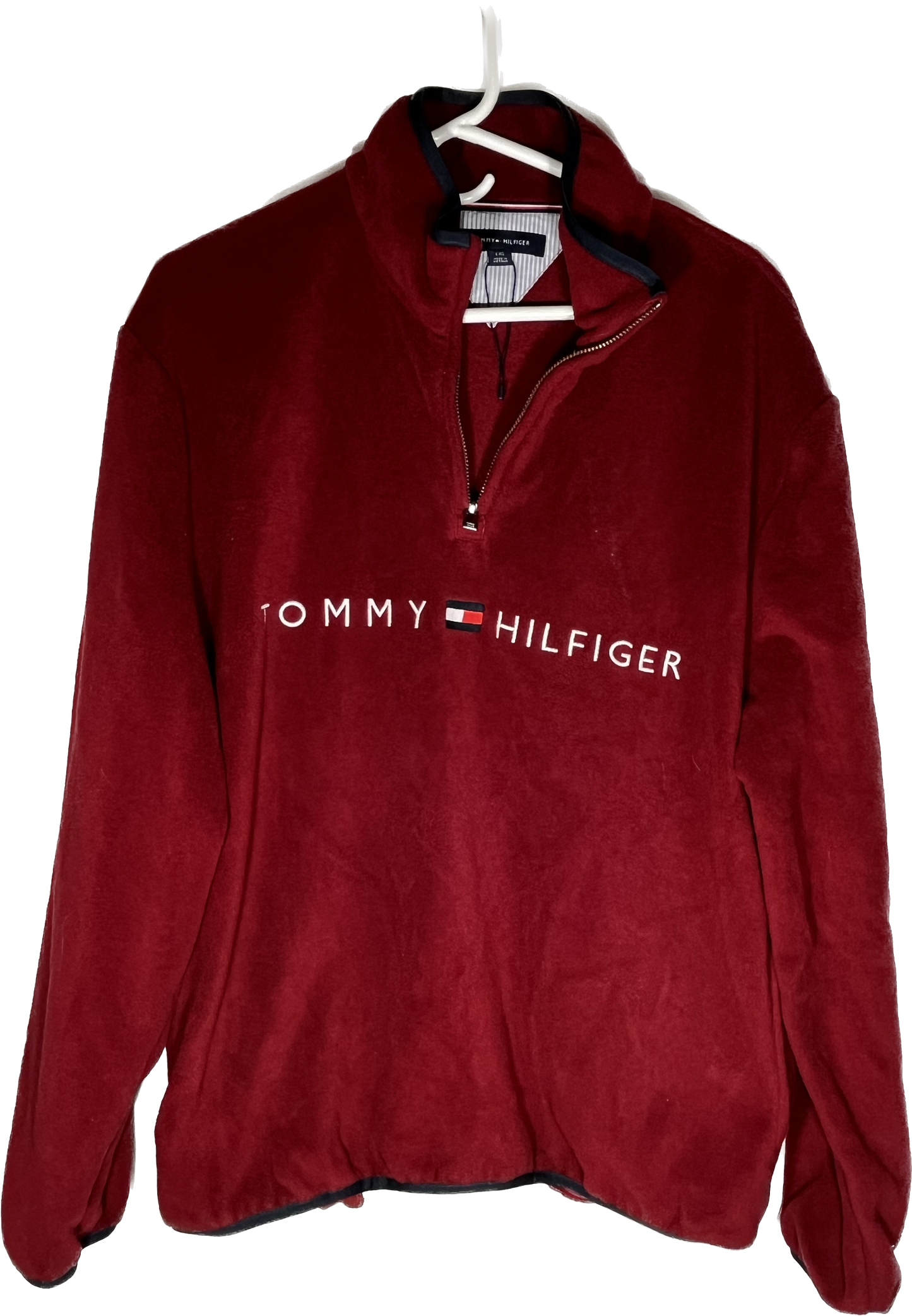 Tommy Hilfiger Fleece Quarter Zip Sweatshirt - Large - 22.5” x 25.5”