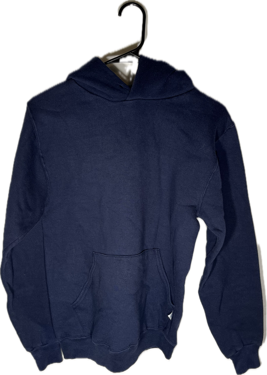 80’s Russell Athletic Blank Navy Hoodie - XSmall - 17.5” x 24.5”