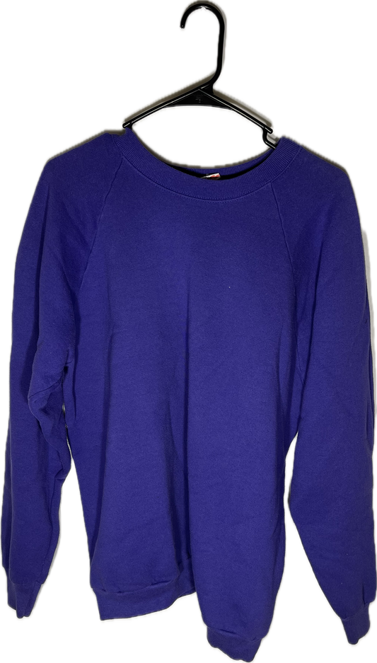 90’s FOTL Blank Purple Crewneck Sweatshirt - Large - 23” x 26.5”