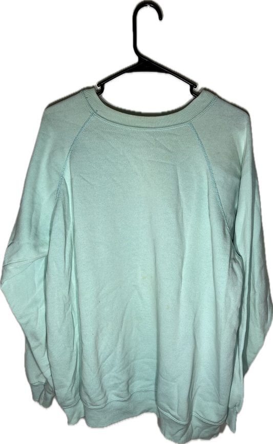 90’s Hanes Her Way Blank Teal Boxy Crewneck Sweatshirt - XLarge - 24.5” x 26.5”