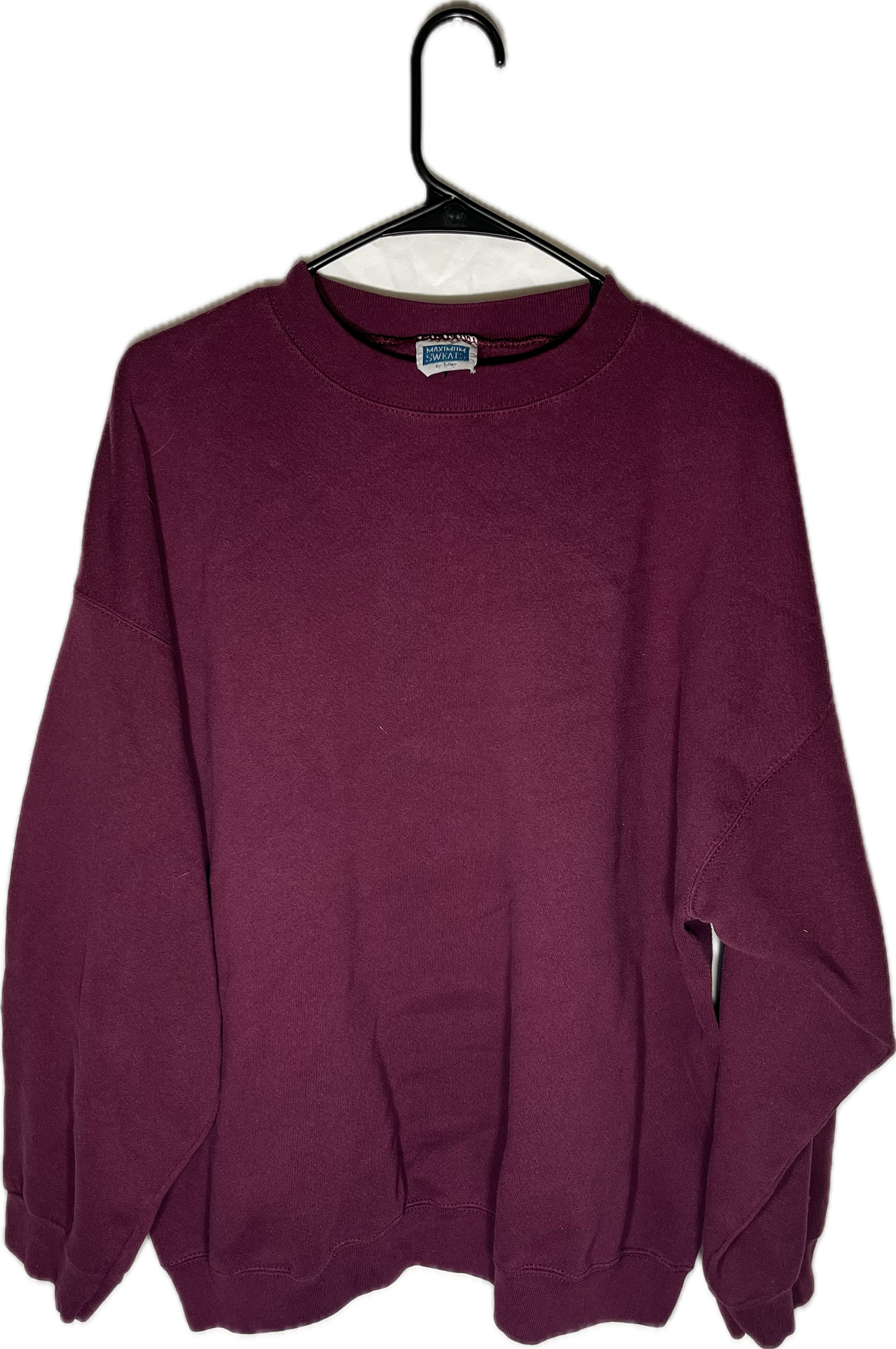 90’s Tultex Maximum Sweats Blank Maroon Crewneck Sweatshirt - XLarge - 25” x 27.5”