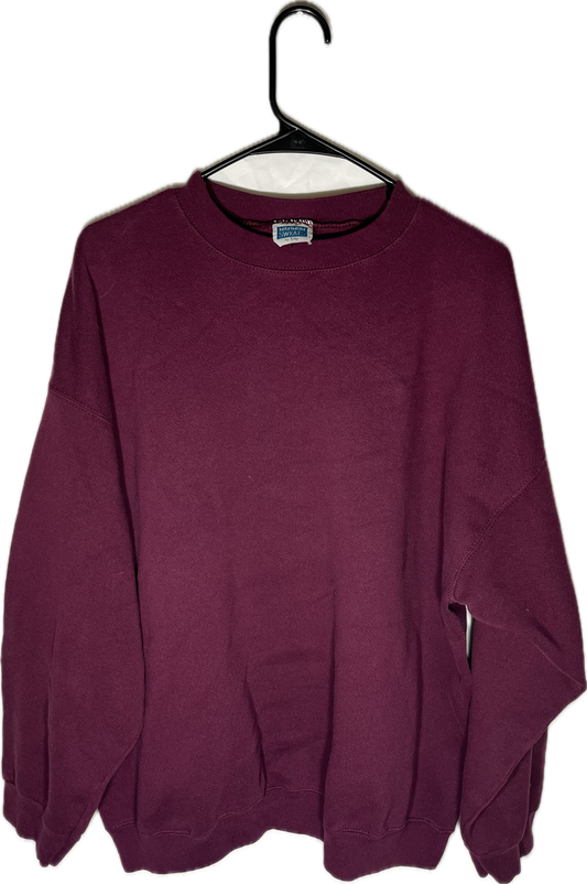 90’s Tultex Maximum Sweats Blank Maroon Crewneck Sweatshirt - XLarge - 25” x 27.5”