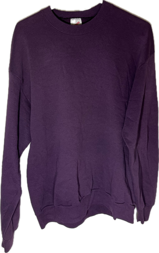 90’s Jerzees Blank Plum Crewneck Sweatshirt - Medium - 20” x 26”