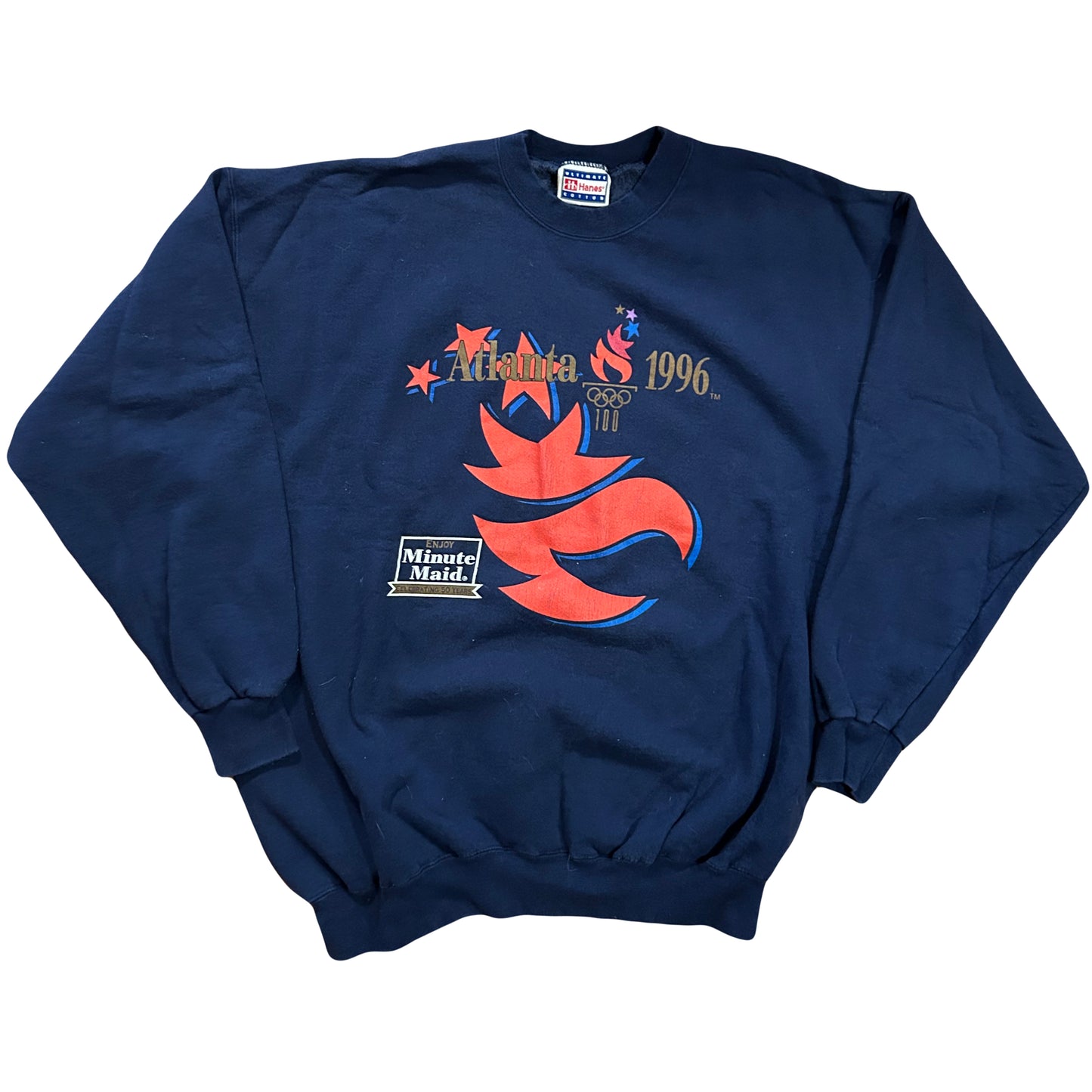 90’s Hanes Heavyweight Atlanta 1996 Olympics USA Minute Maid Lemonade Crewneck Sweatshirt - XLarge - 26” x 29”