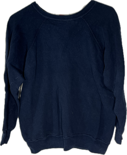 80’s Sears Kings Road Blank Boxy Navy Crewneck Sweatshirt - Medium - 20” x 21”