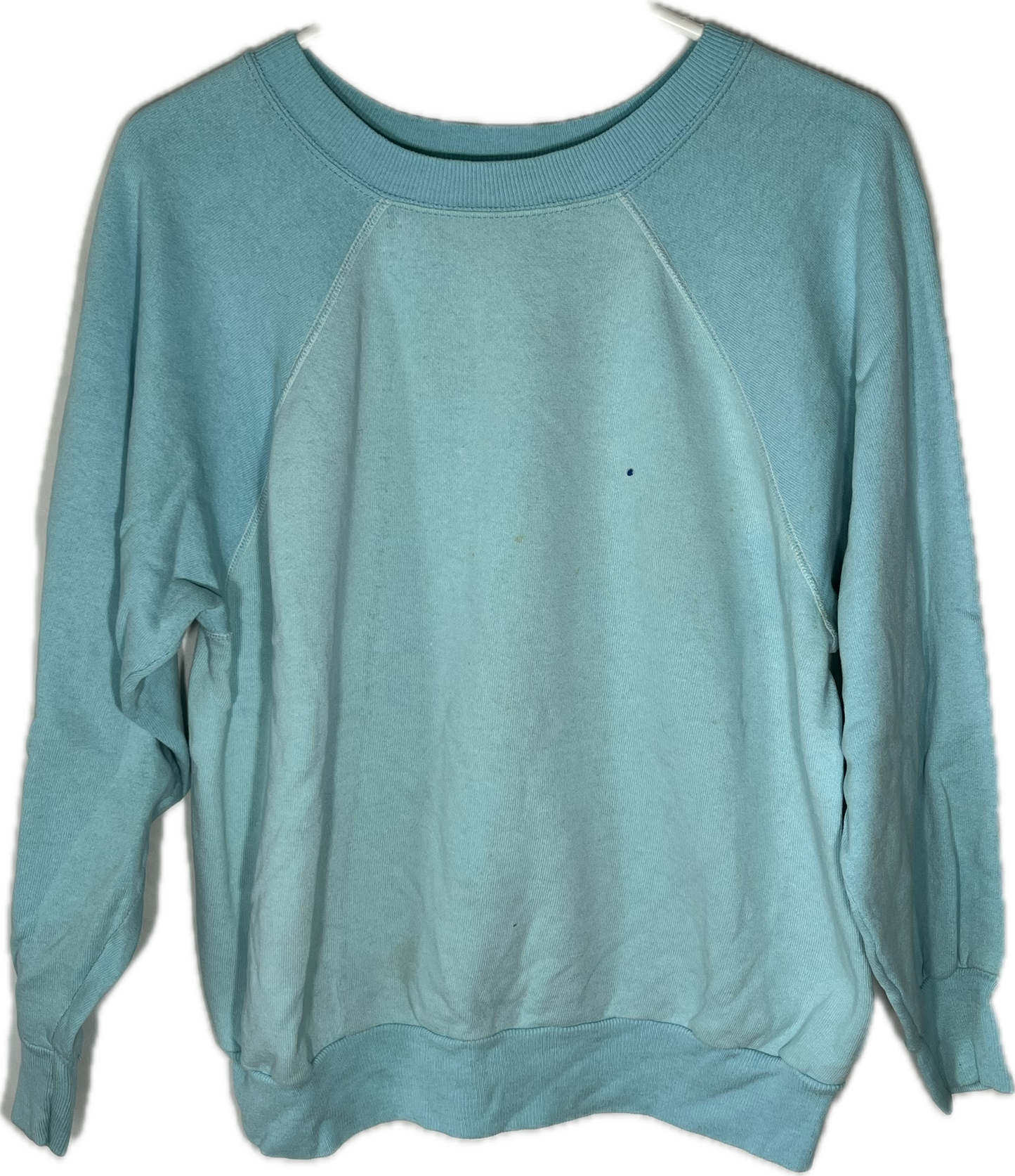 70’s Blank Baby Blue Boxy Crewneck Sweatshirt - Large - 22” x 20.5”