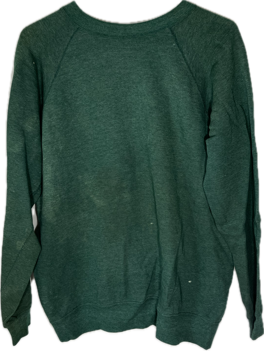 80/90’s Blank Boxy Green Crewneck Sweatshirt - Large - 22.5” x 22.5”