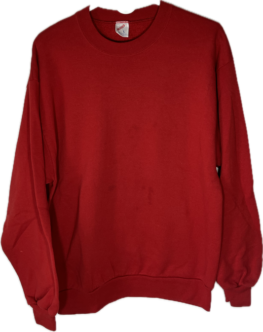 90’s Jerzees Russell Blank Red Crewneck Sweatshirt - Medium - 21.5” x 27”