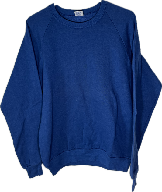 90’s Jerzees Blank Blue Crewneck Sweatshirt - Medium - 20” x 24.5”