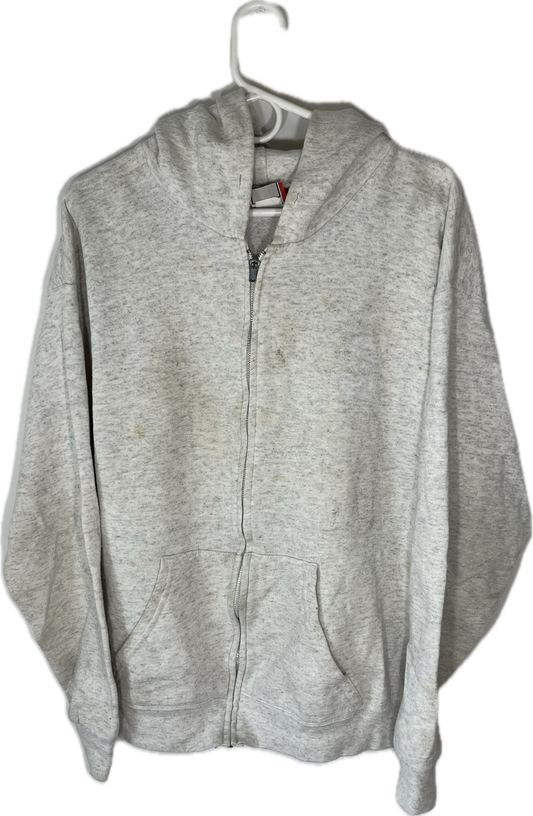 90’s Disney Designs Blank Grey Zip Up Hoodie Sweatshirt - Medium - 21” x 23.5”