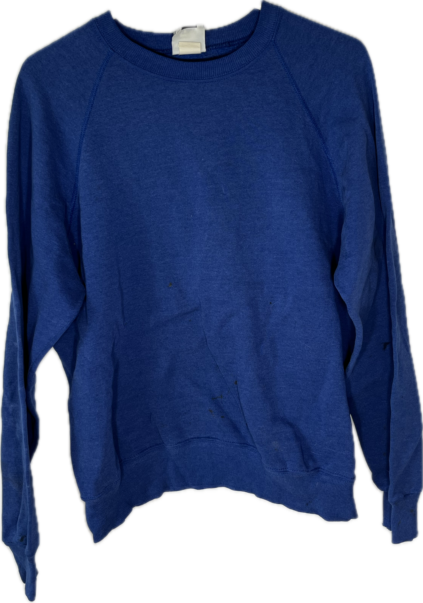 80’s Lee Midweight Blank Cotton Blend Blue Crewneck Sweatshirt - Medium - 21” x 24”