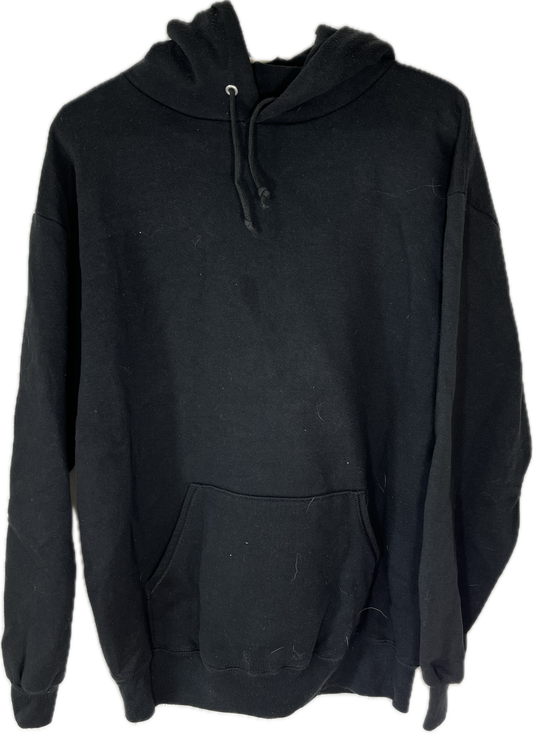 90’s Jerzees Blank Black Hoodie Sweatshirt - Large - 23” x 26.5”