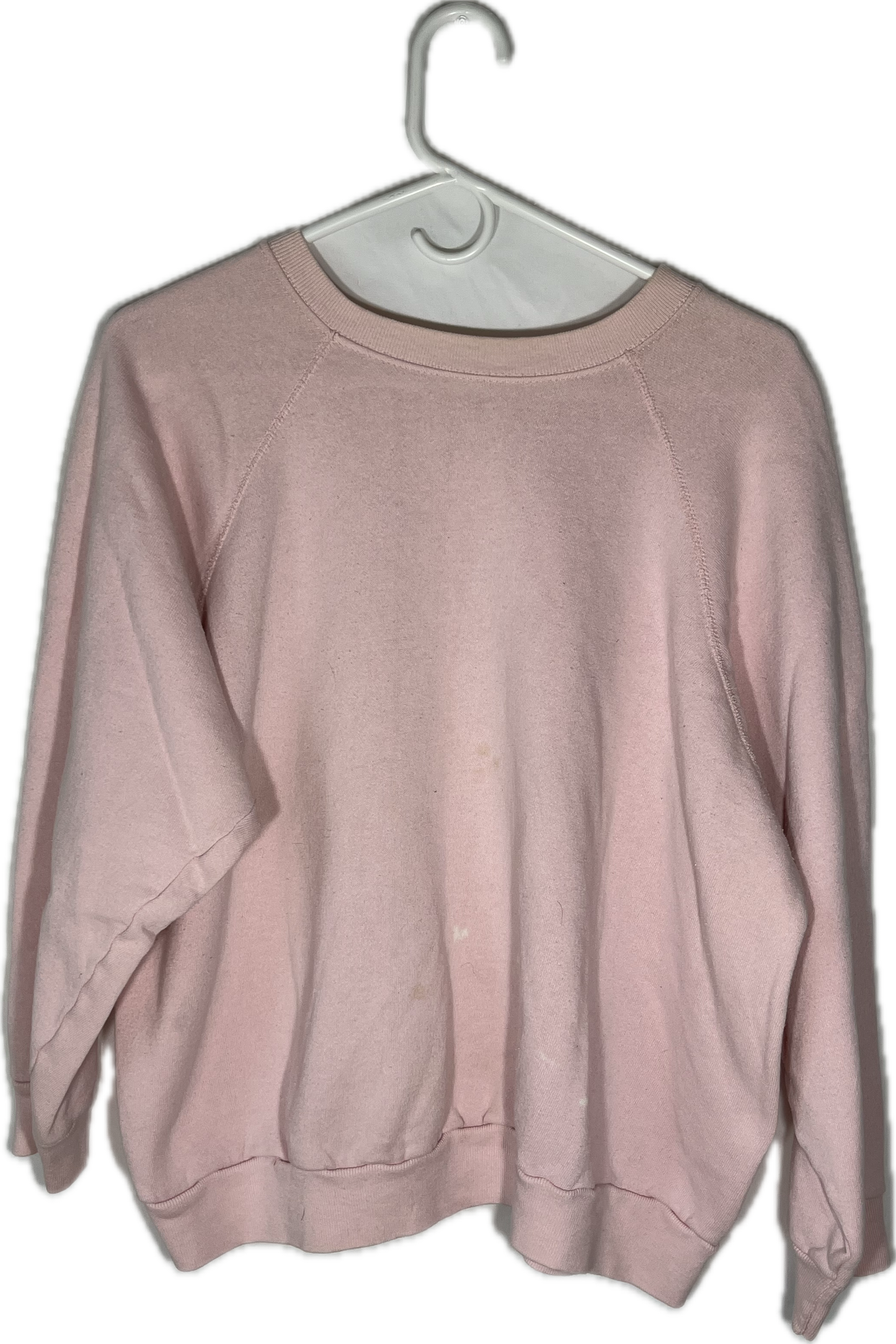 80's Tultex Blank Pink Boxy Crewneck Sweatshirt - XLargre - 24” x 21.5”