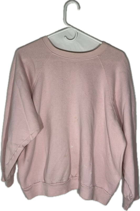 80's Tultex Blank Pink Boxy Crewneck Sweatshirt - XLargre - 24” x 21.5”